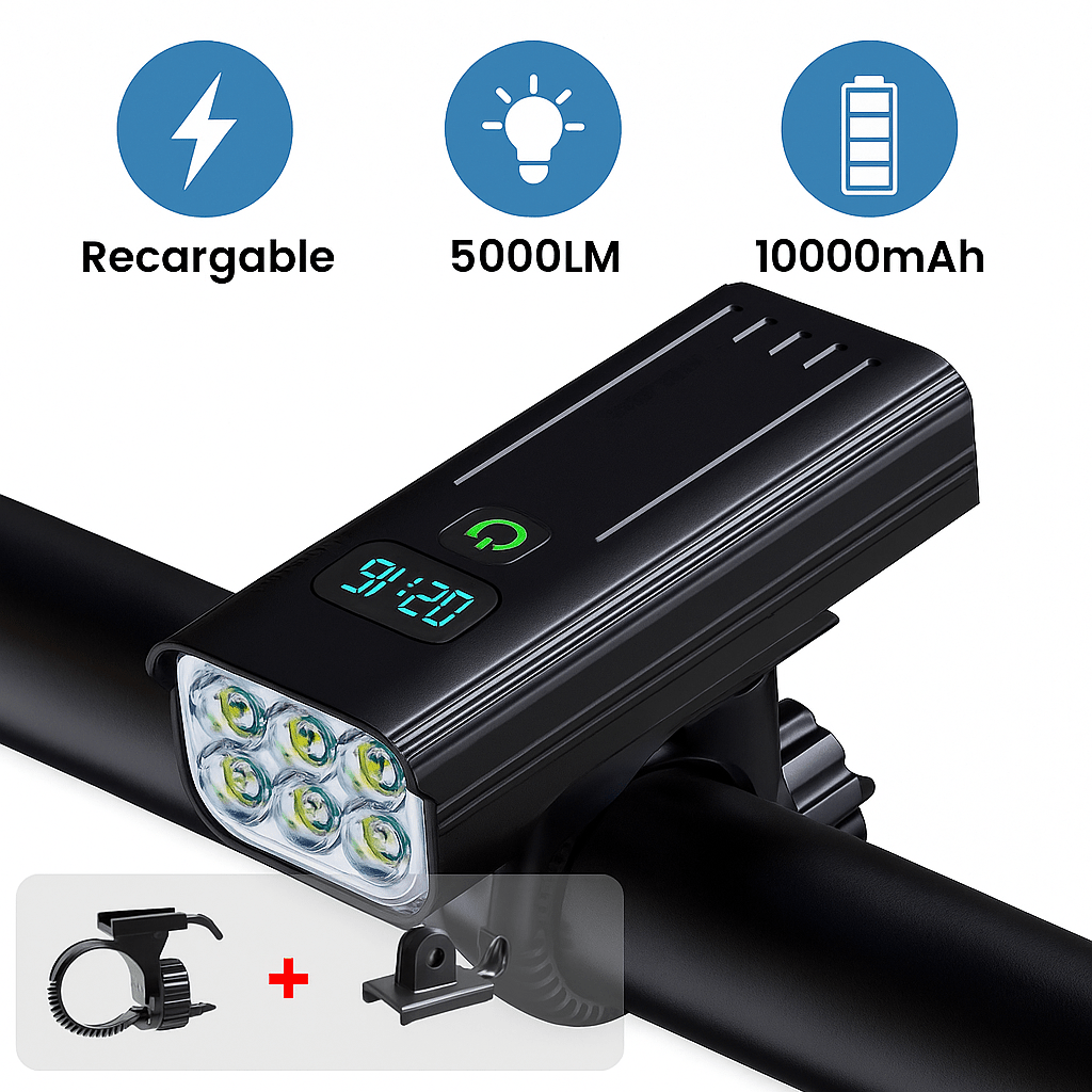 Luminoride Power Beam Luz Bicicleta 5000 Lúmenes - VyFlair
