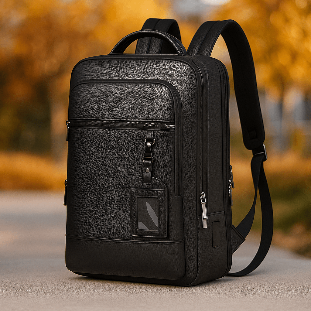 Mochila de Cuero con Puerto USB 15.6" - VyFlair