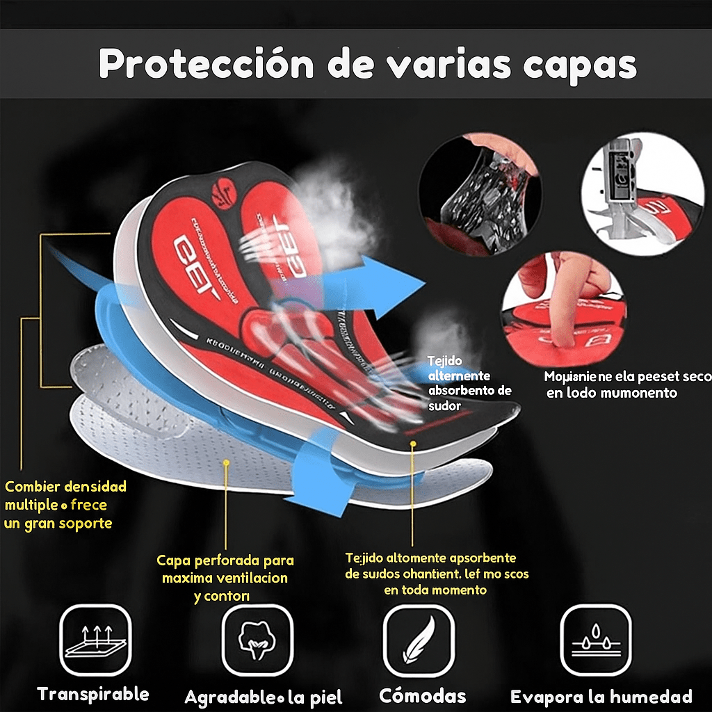 Pantalones Cortos de Ciclismo con Almohadilla de Gel 5D - VyFlair