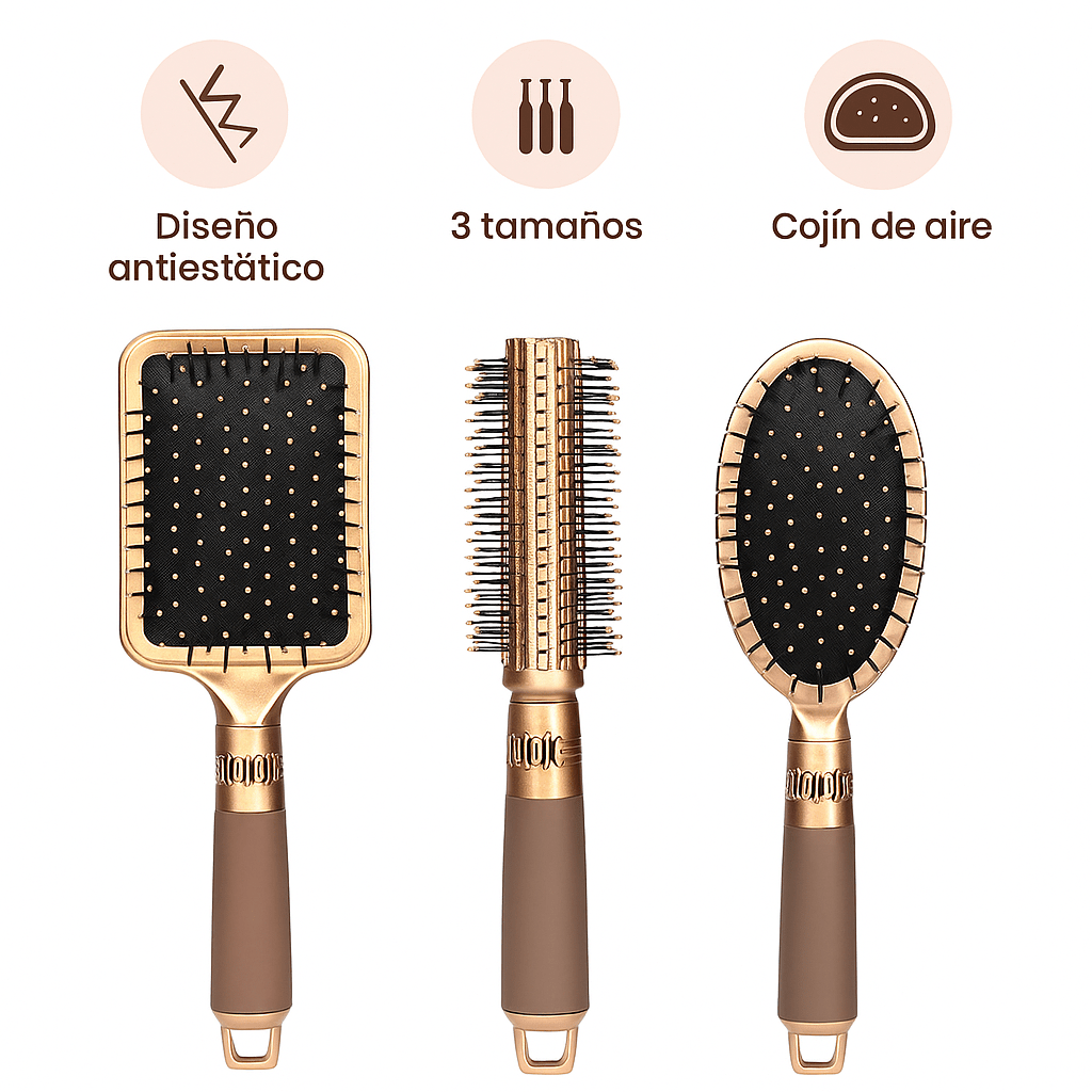AirFlex Pro Cepillo Paddle Antiestático para Cabello Rizado - VyFlair