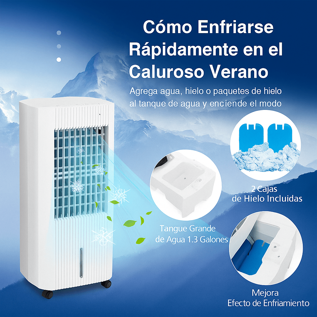 Enfriador de Aire Evaporativo 3 en 1 Portátil Silencioso - VyFlair