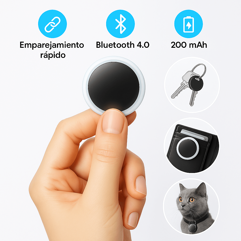 Mini Rastreador GPS Bluetooth para Llaves y Objetos - VyFlair