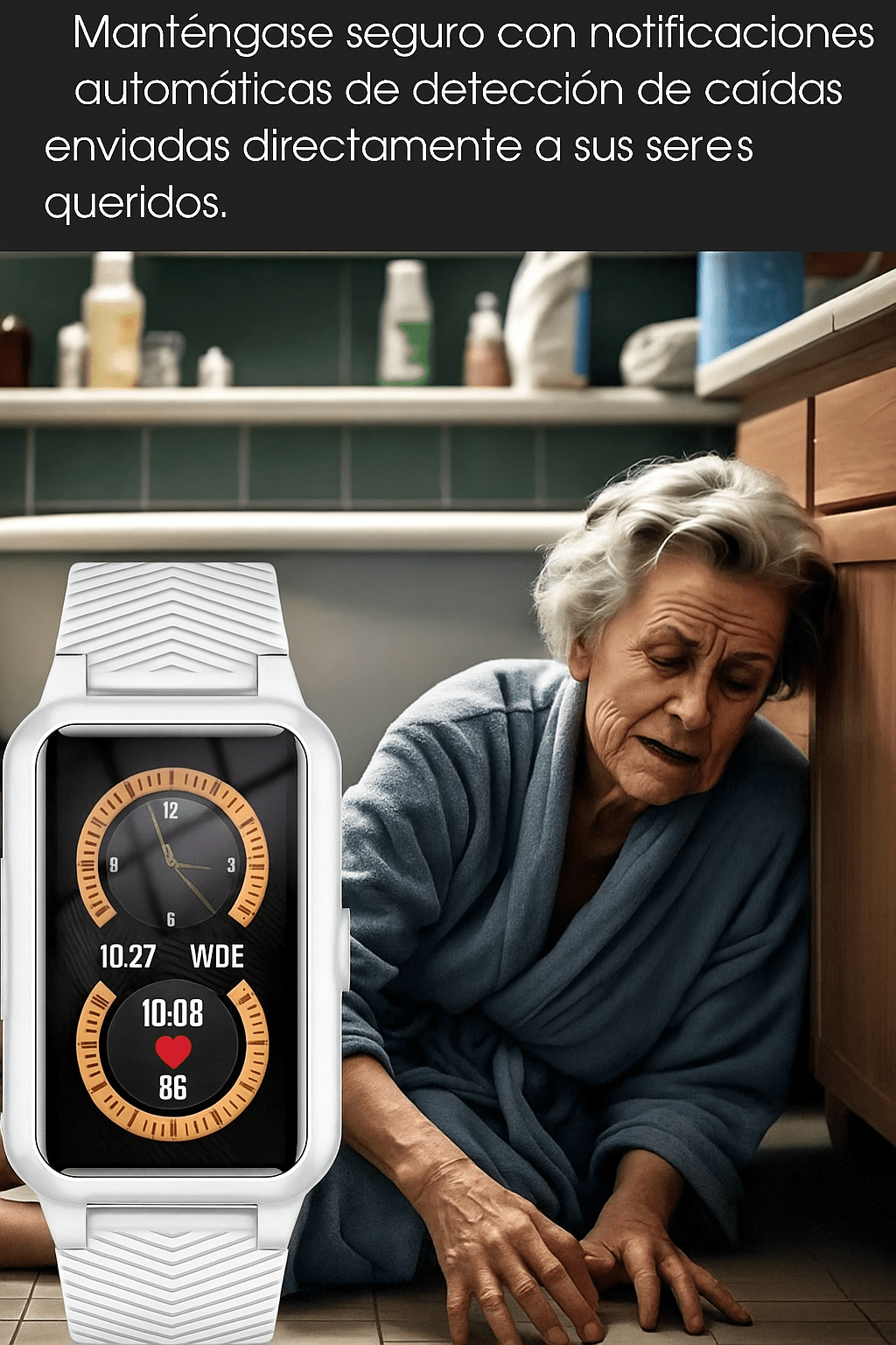Reloj Inteligente SOS con Detección de Caídas para Mayores - VyFlair