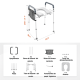 Asiento Elevador de Inodoro Ajustable con Agarraderas - VyFlair