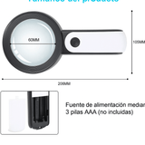 Lupa de Mano 30X con Luz LED para Mayores