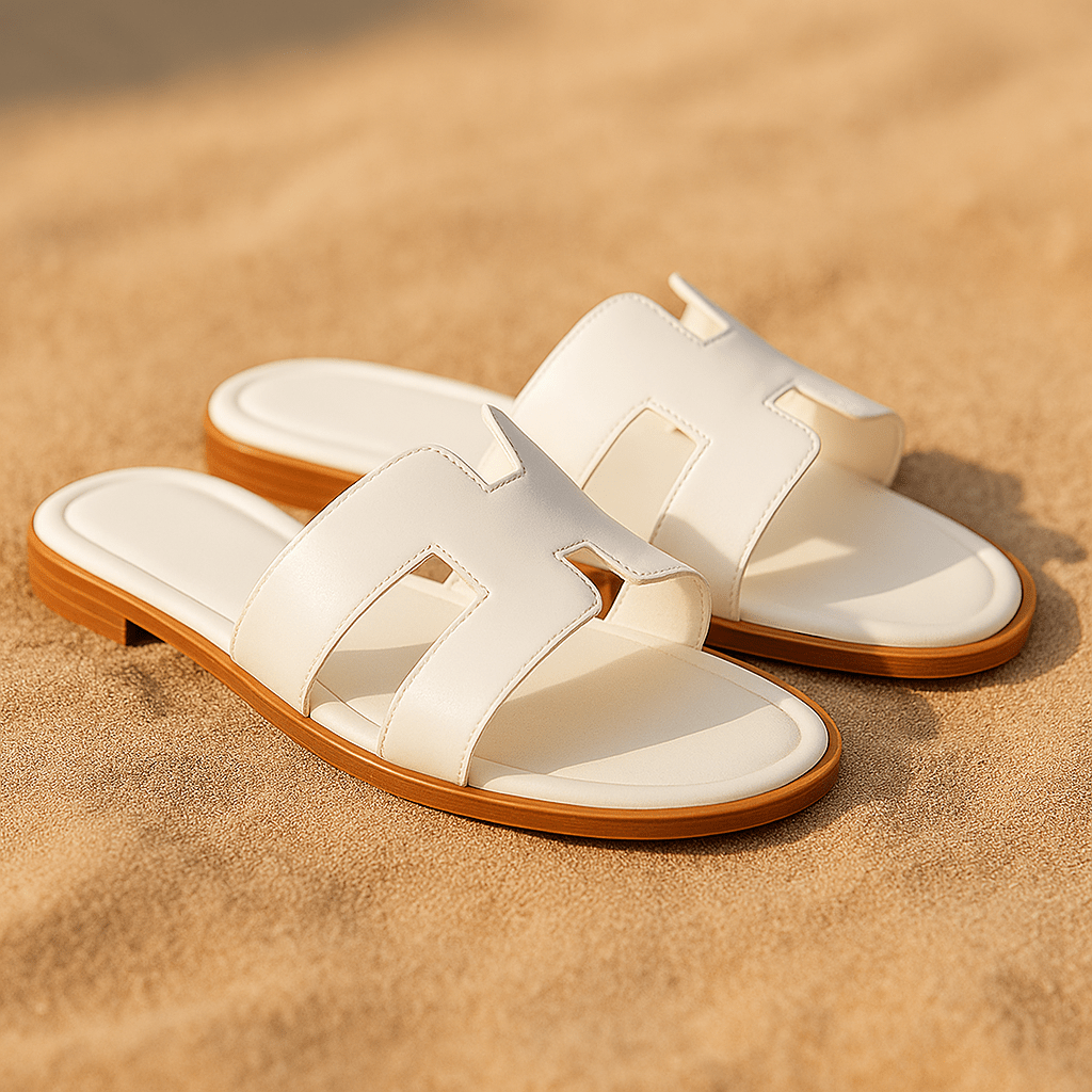 Sandalias Planas de Cuero con Corte Elegante - VyFlair