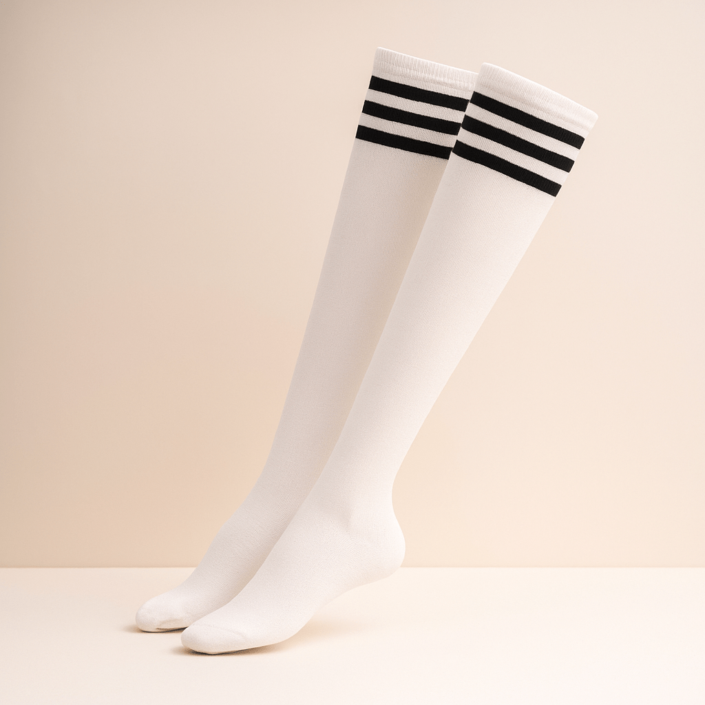 Medias Rayadas Nylon Altas Niñas - VyFlair