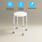 Silla de Ducha Antideslizante Ajustable - Aluminio y PE - Soporta 136 kg - VyFlair