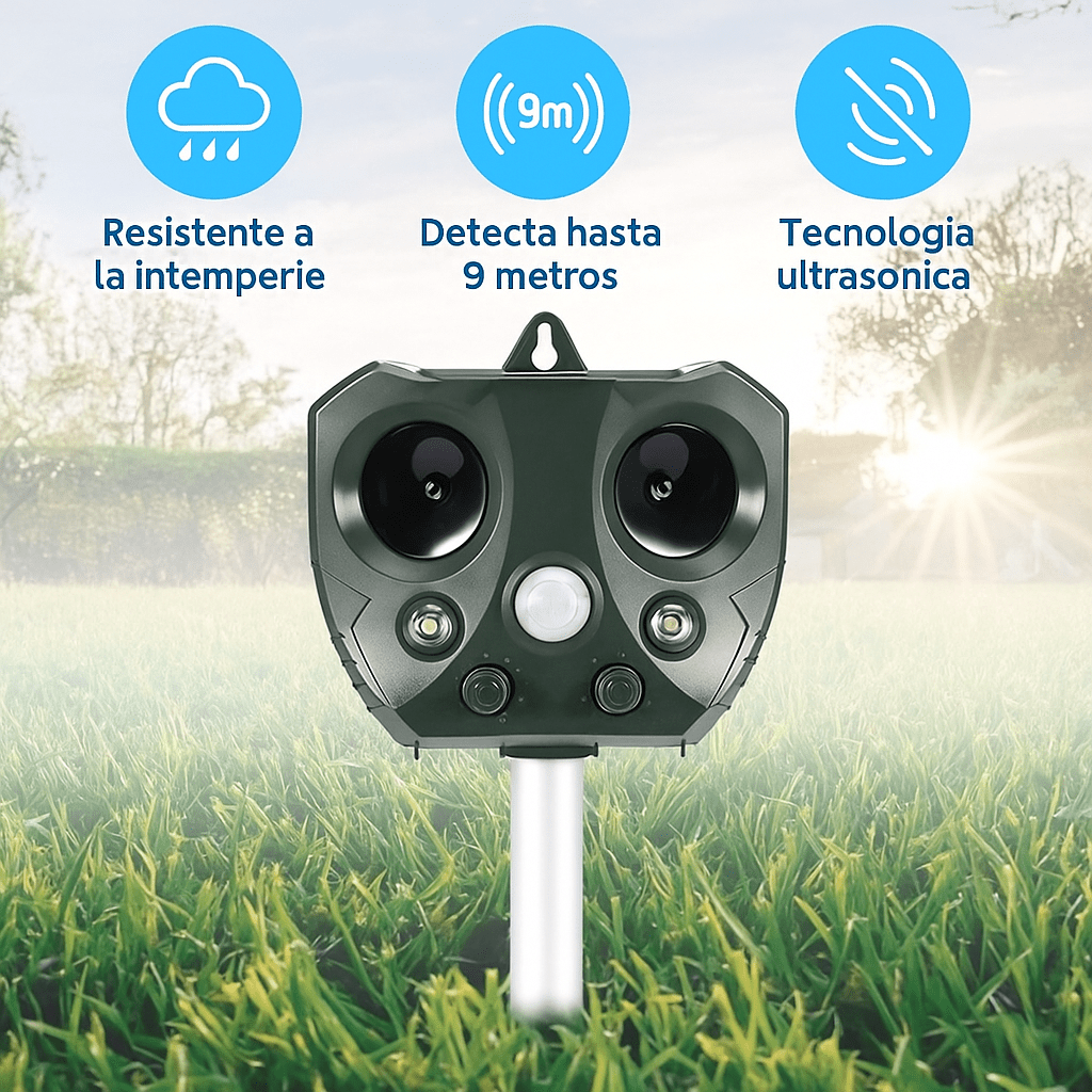 Repelente Solar Ultrasónico Exterior con Sensor de Movimiento - VyFlair