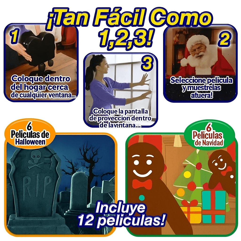 Proyector Holográfico Navideño y de Halloween - VyFlair