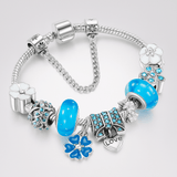 Pulsera de Plata Esterlina con Charms Florales - VyFlair