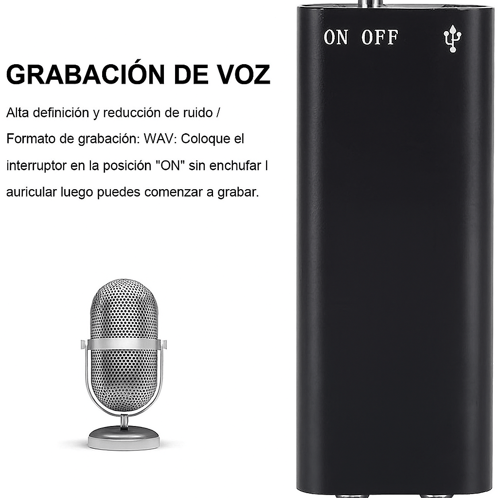 Grabador de Voz Oculto Compacto 16GB - VyFlair
