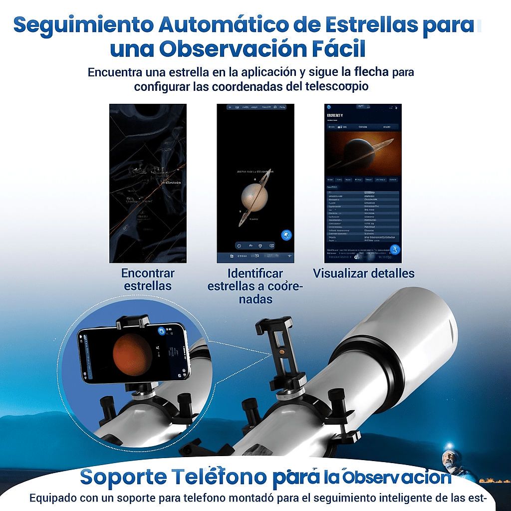 Telescopio Profesional 210X con App de Seguimiento - VyFlair