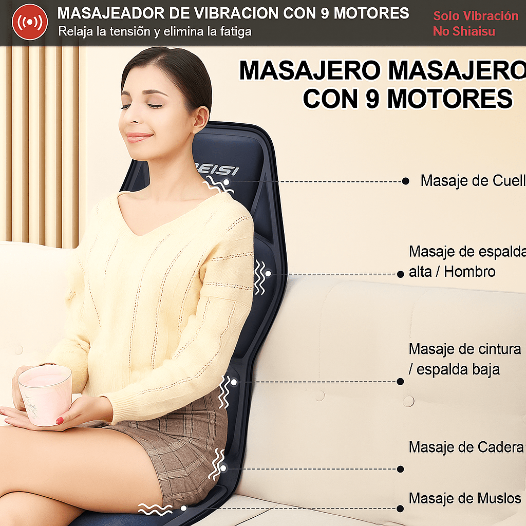 Masajeador de Espalda Completo con Calor y Vibración - VyFlair