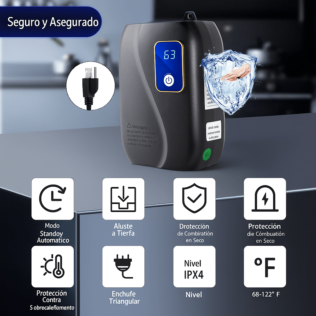 Calentador de Agua Instantáneo Sin Tanque 3000W - VyFlair