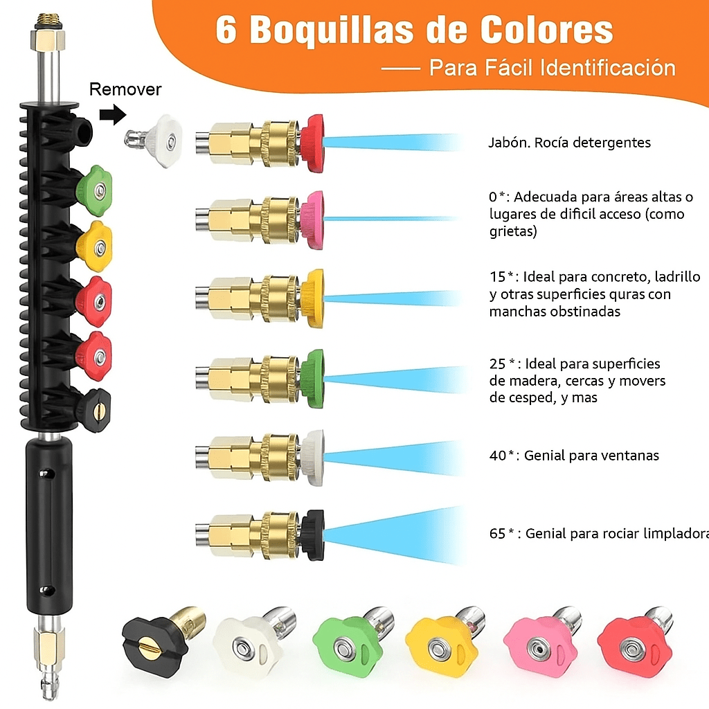 Varas Telescópicas Alta Presión 4000 PSI Limpieza - VyFlair