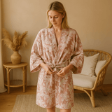 SereniLoom Kimono de Baño Algodón Suave - Transpirable - Lujo - VyFlair
