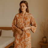 SereniLoom Kimono de Baño Algodón Suave - Transpirable - Lujo - VyFlair