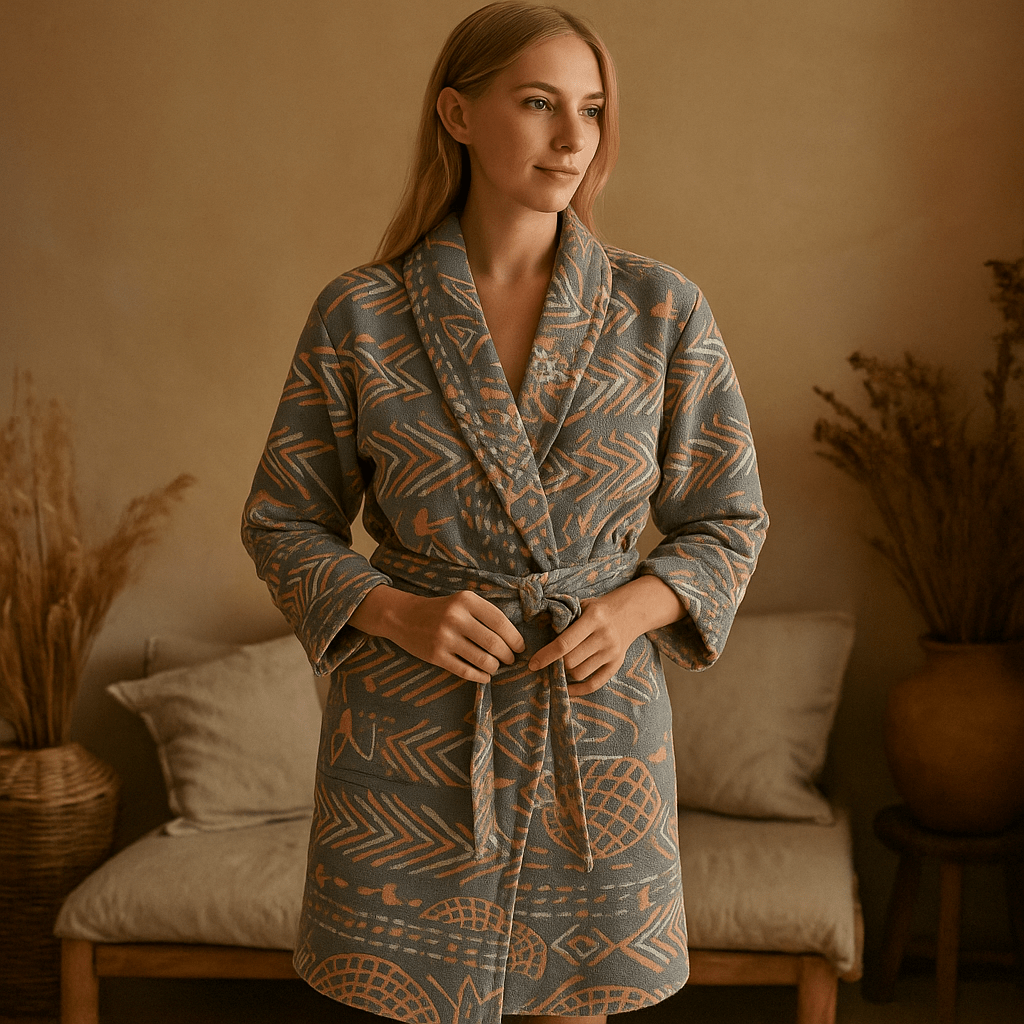 Bata VelvetMorn – Mezcla de Algodón Suave y Lujo Relajante - VyFlair