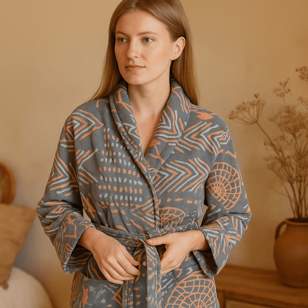 Bata VelvetMorn – Mezcla de Algodón Suave y Lujo Relajante - VyFlair