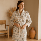 Bata VelvetMorn – Mezcla de Algodón Suave y Lujo Relajante - VyFlair