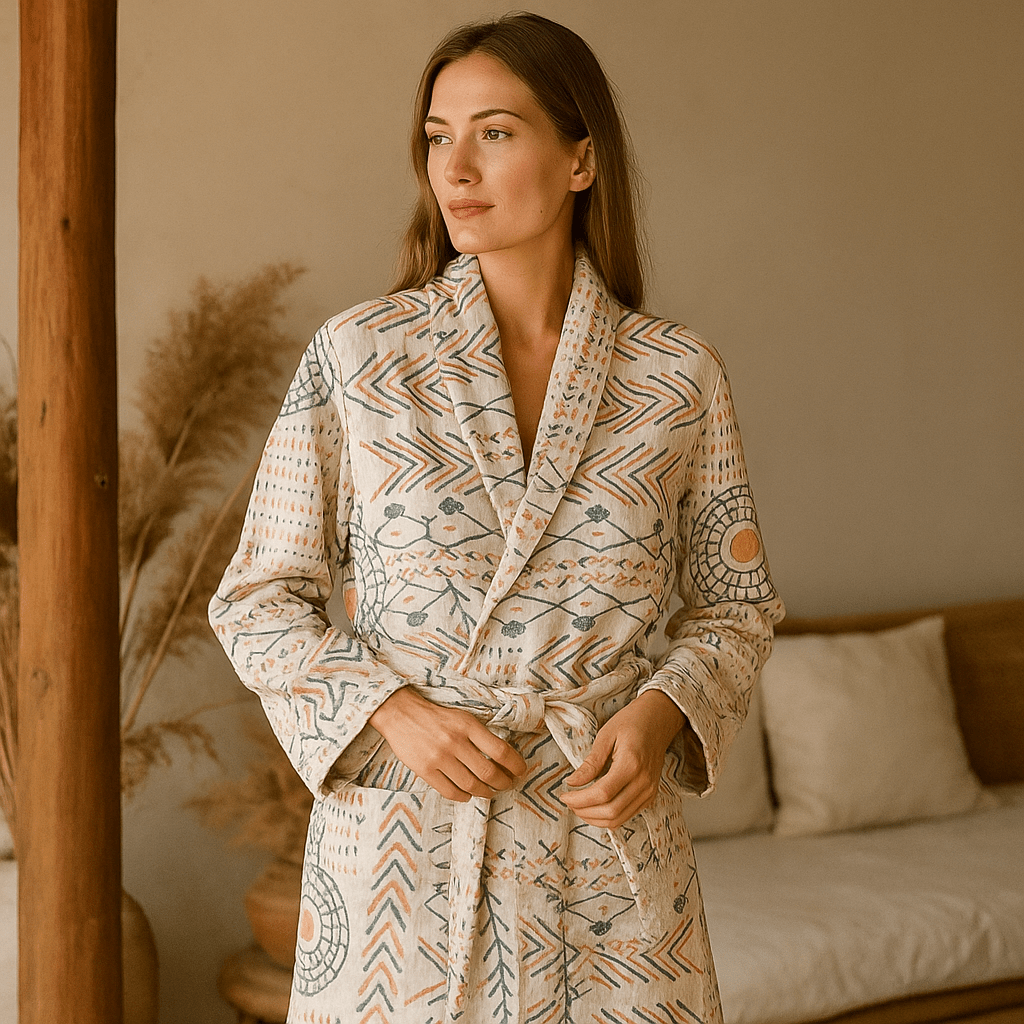 Bata VelvetMorn – Mezcla de Algodón Suave y Lujo Relajante - VyFlair