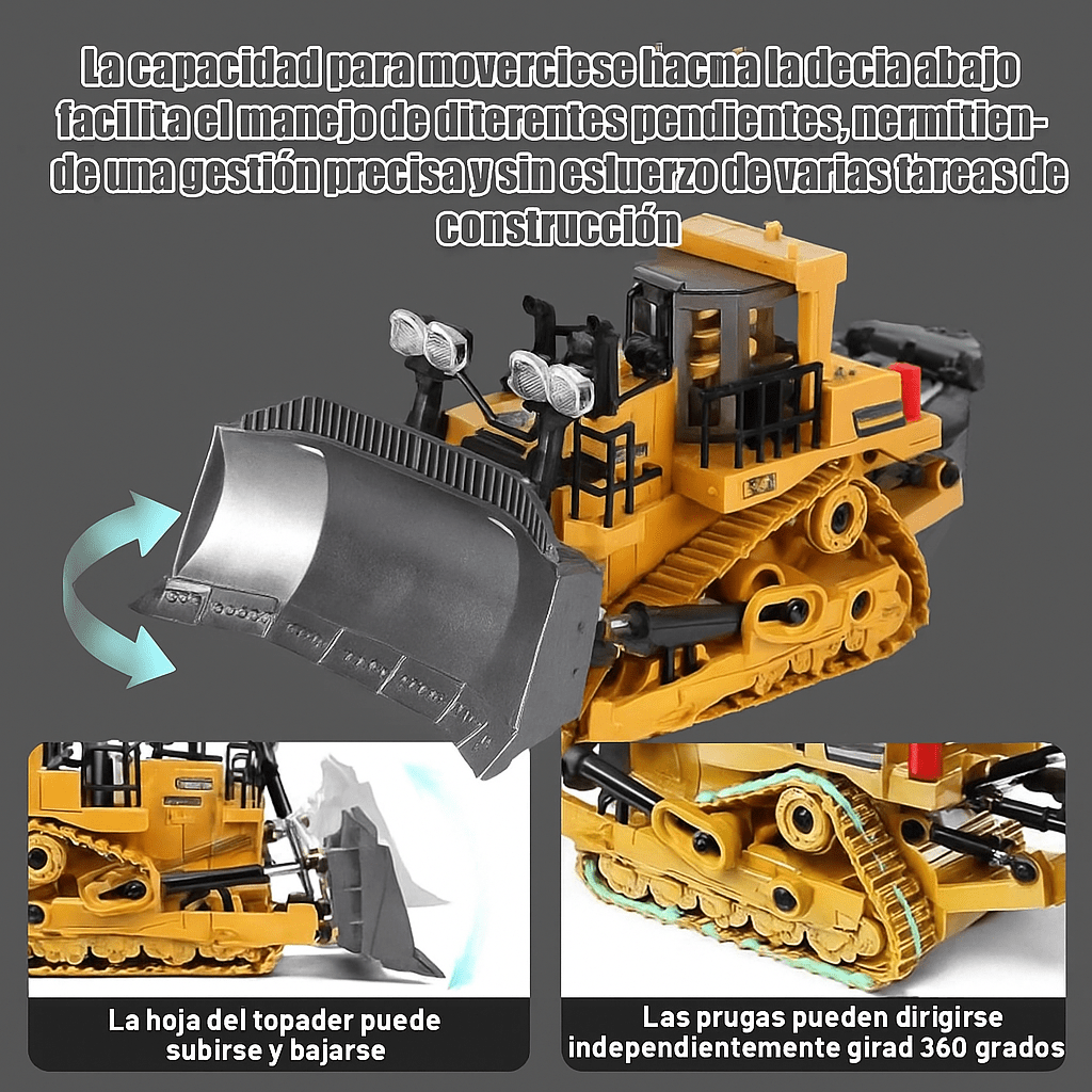 Excavadora Bulldozer Volquete RC 4WD Escala 1:20 - VyFlair
