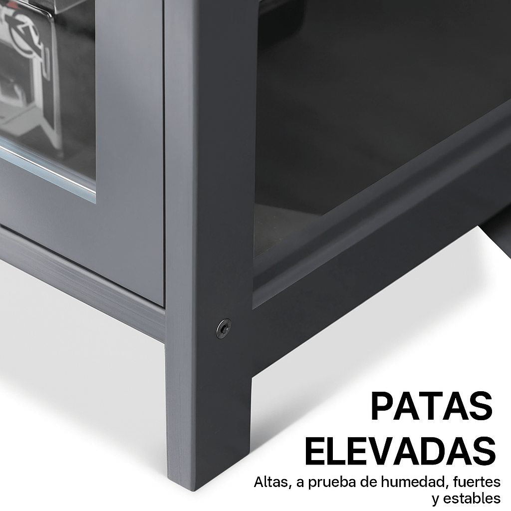 Gabinete de Exhibición Iluminado de Bambú y Acrílico - VyFlair