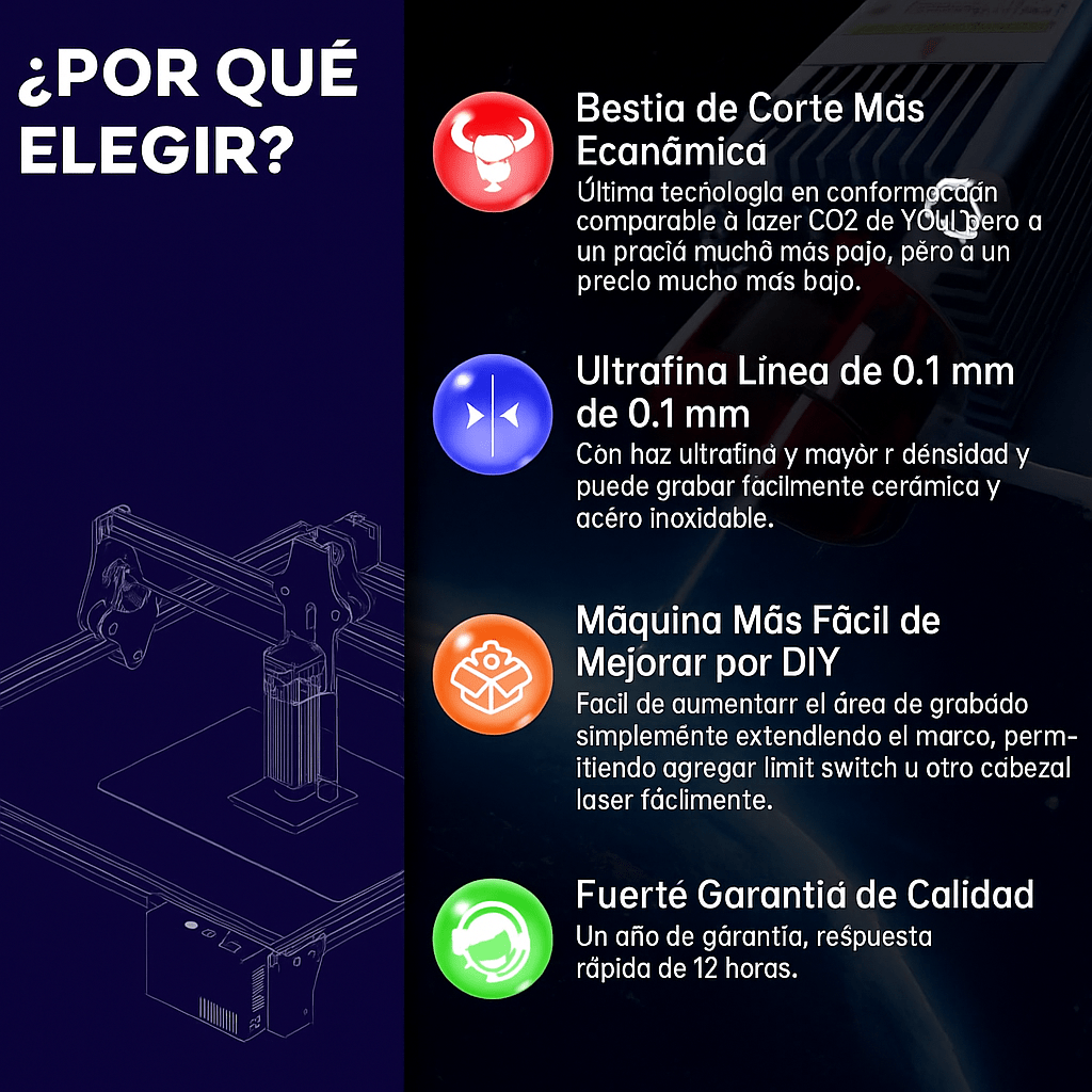 Grabadora Láser de Precisión para Madera y Cuero - VyFlair