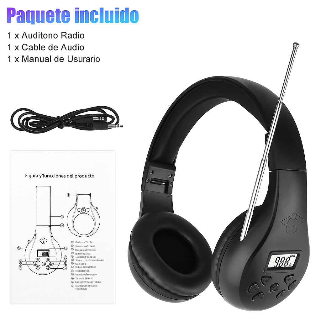 Auriculares Bluetooth con Radio FM y Graves Potenciados - VyFlair