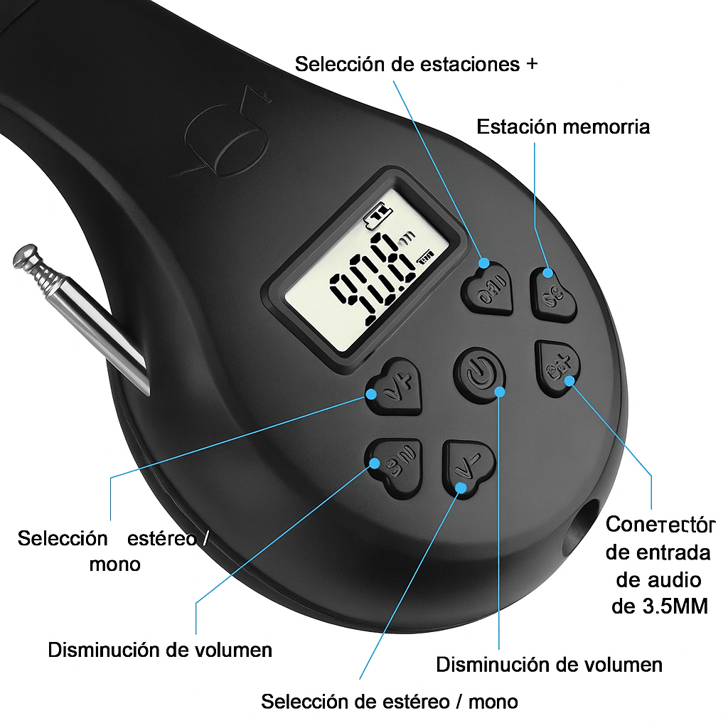 Auriculares Bluetooth con Radio FM y Graves Potenciados - VyFlair