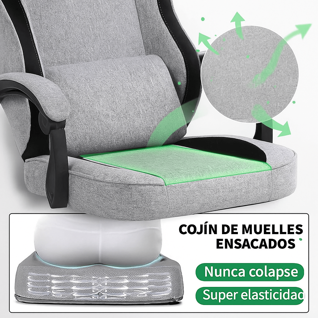 Silla de Juego Ergonómica con Reposapiés Ajustable - VyFlair