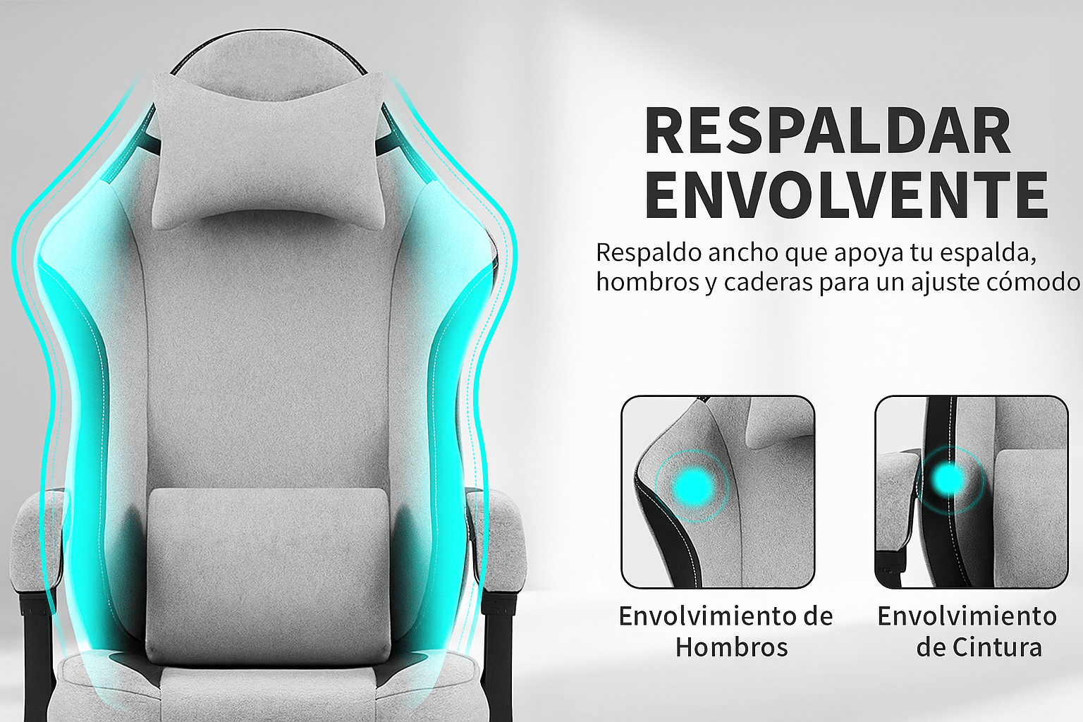 Silla de Juego Ergonómica con Reposapiés Ajustable - VyFlair