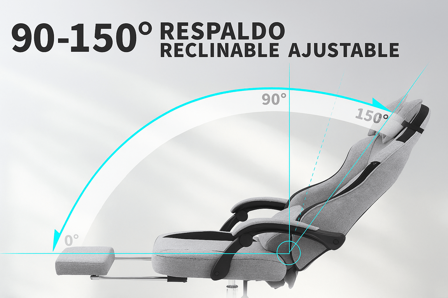 Silla de Juego Ergonómica con Reposapiés Ajustable - VyFlair