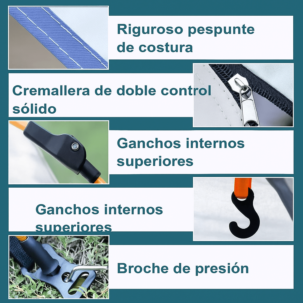 Tienda de Camping Automática 3 - 4 Personas Impermeable - VyFlair
