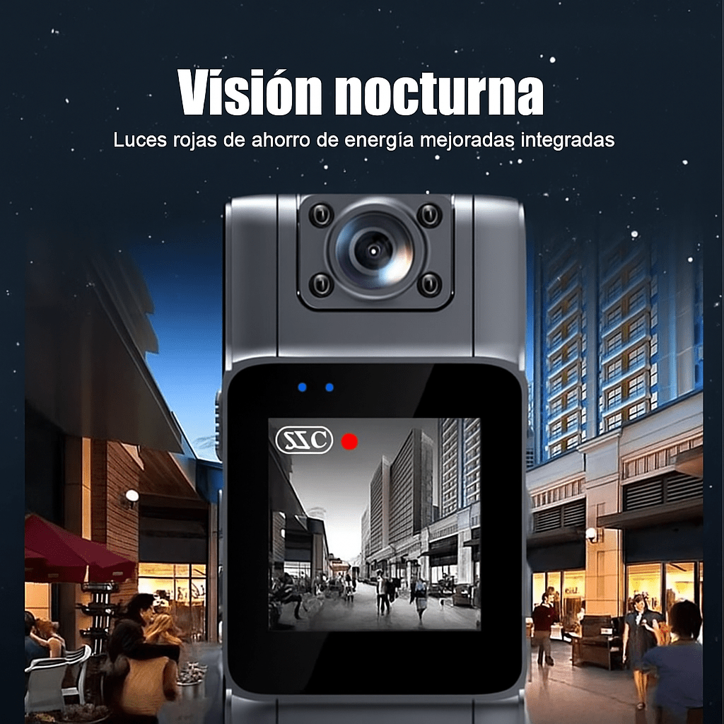Cámara Corporal 180° Profesional con Visión Nocturna - VyFlair