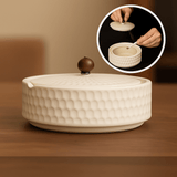 Cenicero de Cerámica con Tapa de Madera ZenFlame - VyFlair