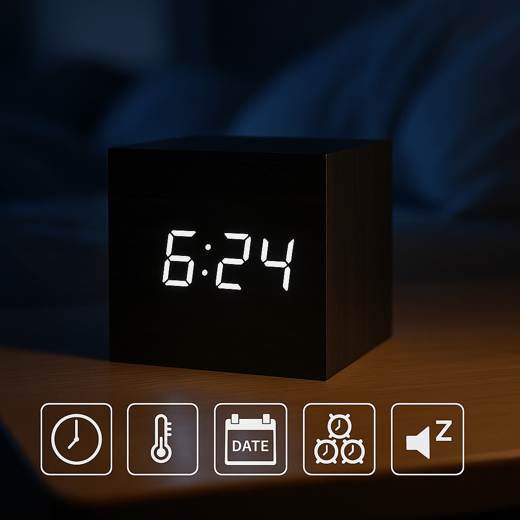 Reloj Despertador Digital LED Compacto - VyFlair
