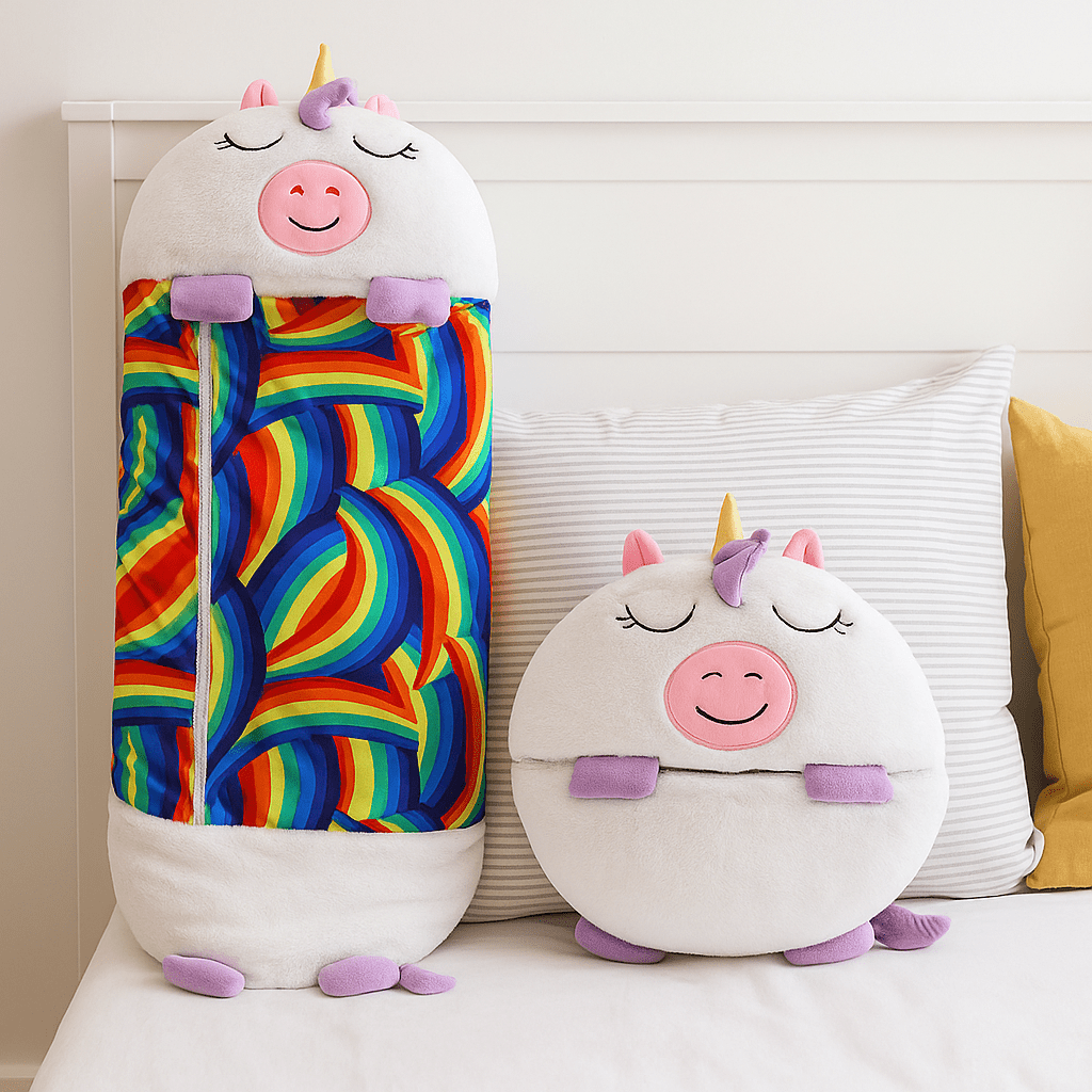 Cojín de Abrazo Infantil con Saco de Dormir de Peluche - VyFlair