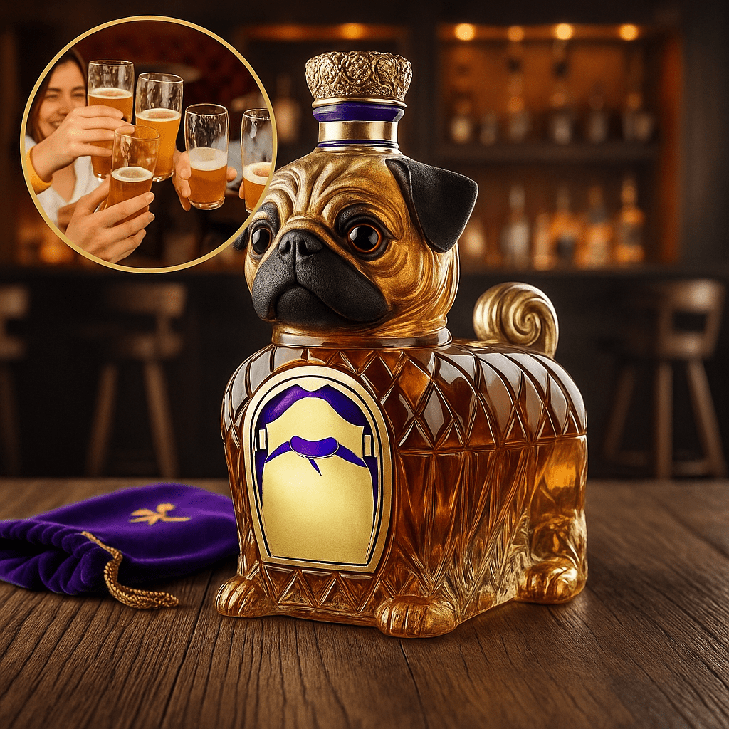 Decantador de Whisky de Vidrio Diseño Perro Elegante - VyFlair