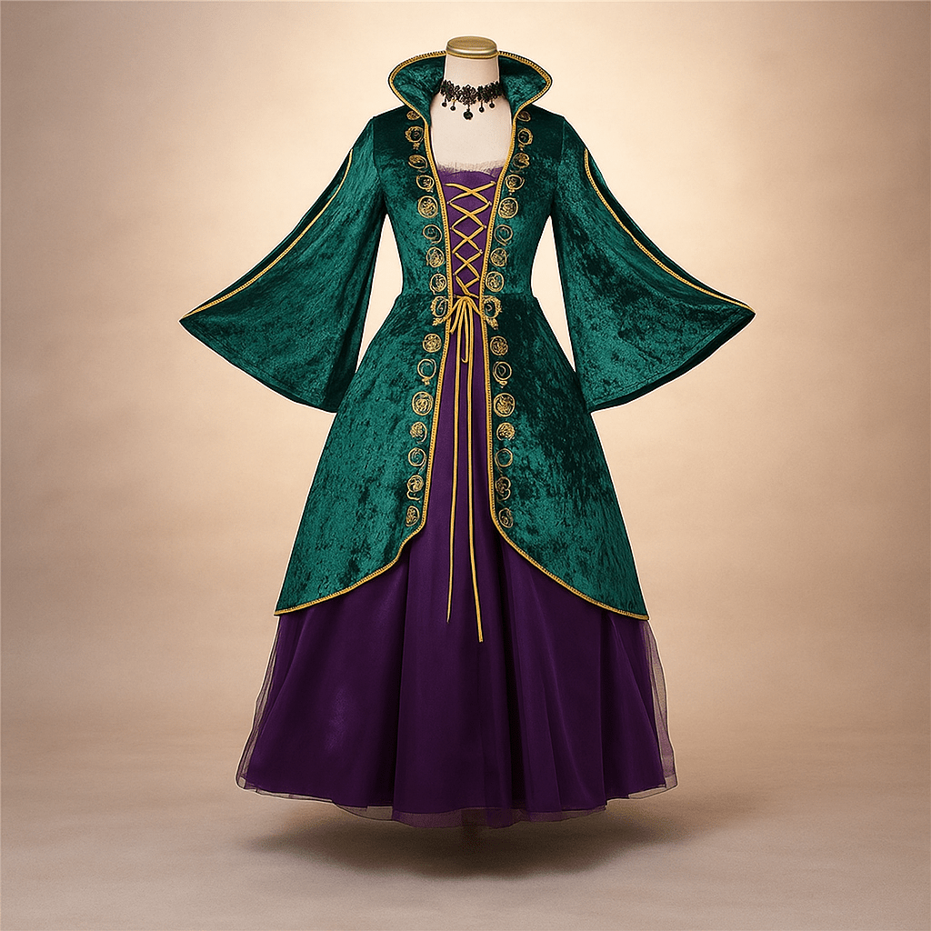 Vestido Halloween Terciopelo Manga Larga - Maxi - VyFlair