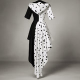 Vestido Halloween Mujer Dálmata Asimétrico con Capucha - VyFlair