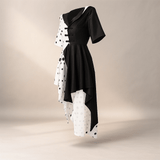 Vestido Halloween Mujer Dálmata Asimétrico con Capucha - VyFlair