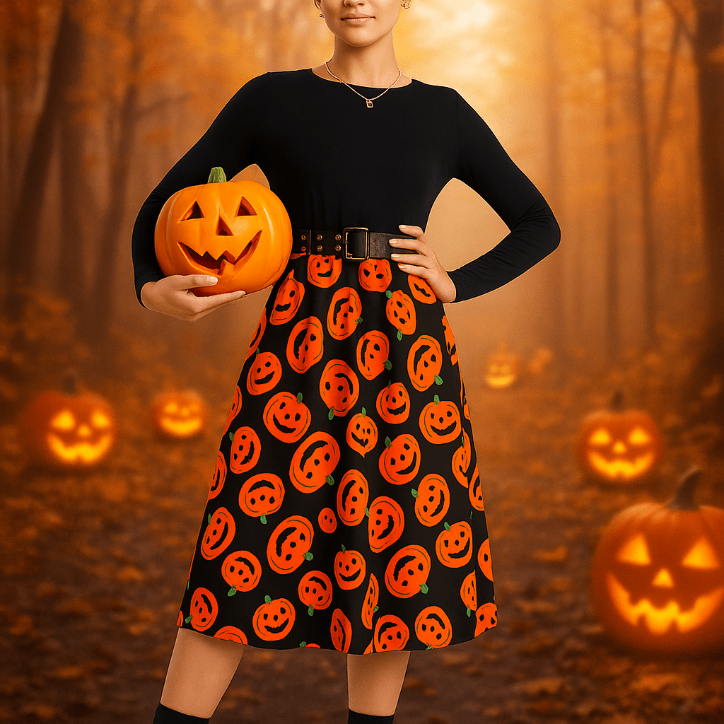 Ropa Midi Halloween - Calabaza Espeluznante - Estilo Único - VyFlair