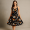 Robe Midi Halloween - Imprimé Dessin Animé - Style Unique Chic - VyFlair