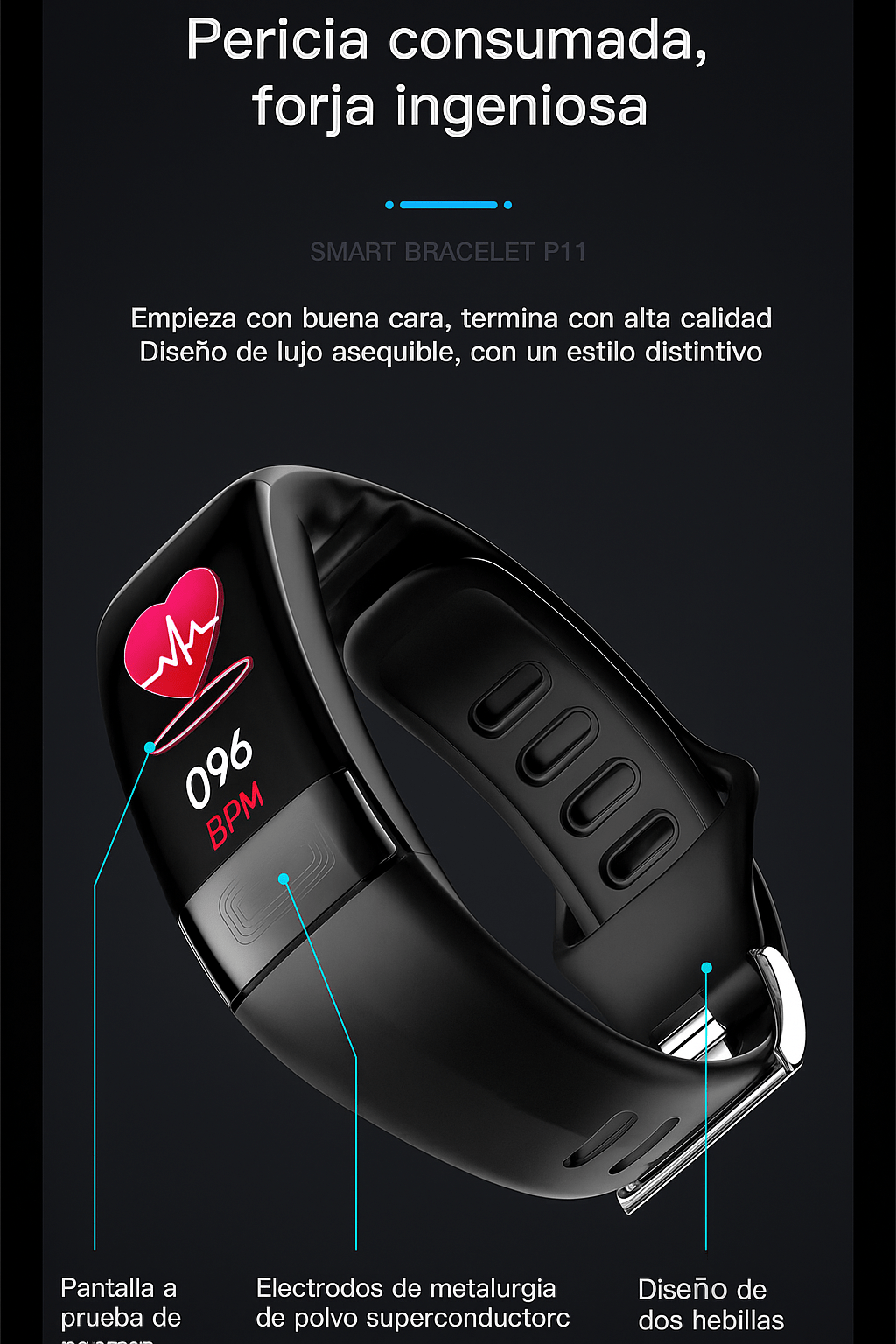 Vyflair | Pulsera Inteligente EKG Presión Arterial Mujer - VyFlair