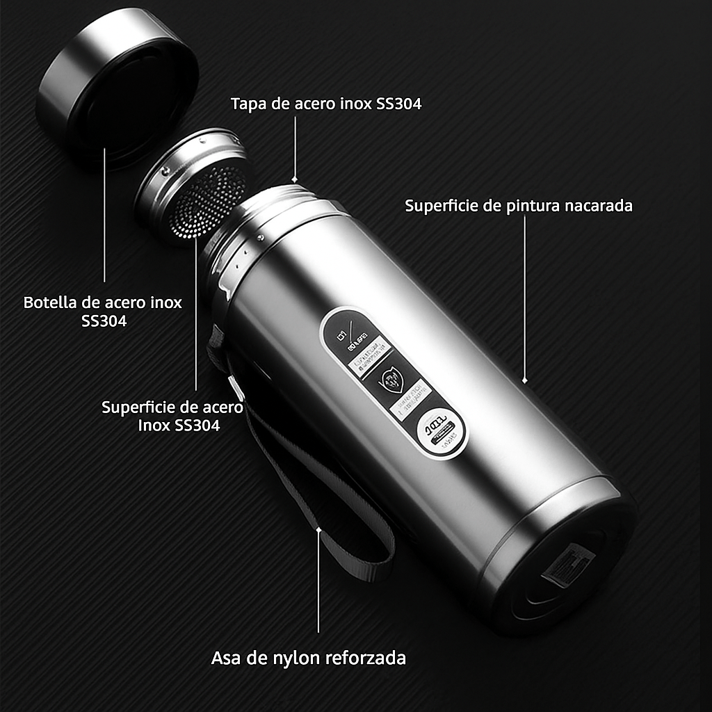 Botella Térmica Inteligente TempraFles LED 1L - VyFlair