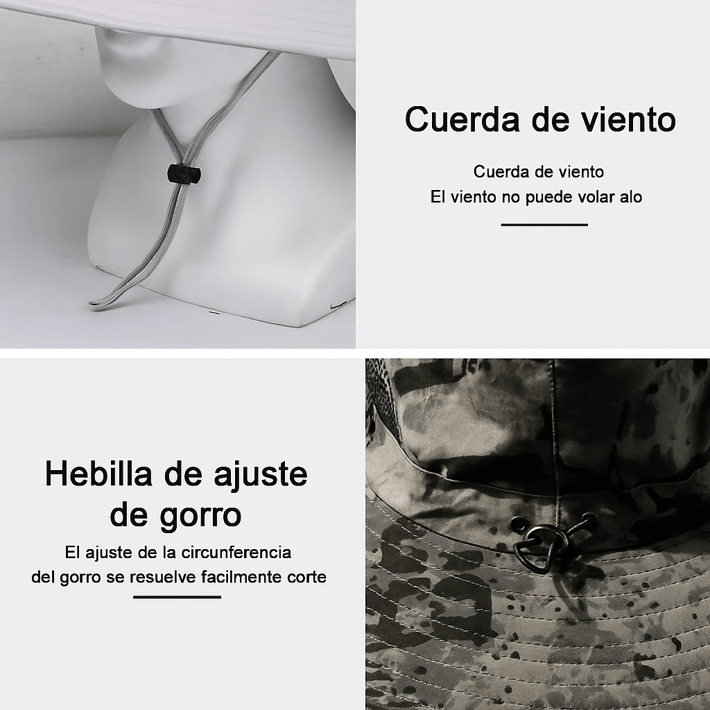 Sombrero de Pesca con Ventilador Solar Recargable - VyFlair