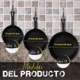 ForgeSet Juego 3 Sartenes Hierro Fundido Profesional - VyFlair