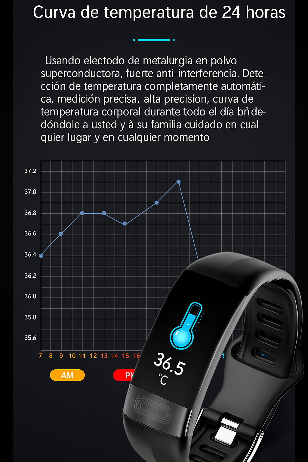 Pulsera Inteligente ECG SpO2 Presión y Frecuencia Cardíaca - VyFlair